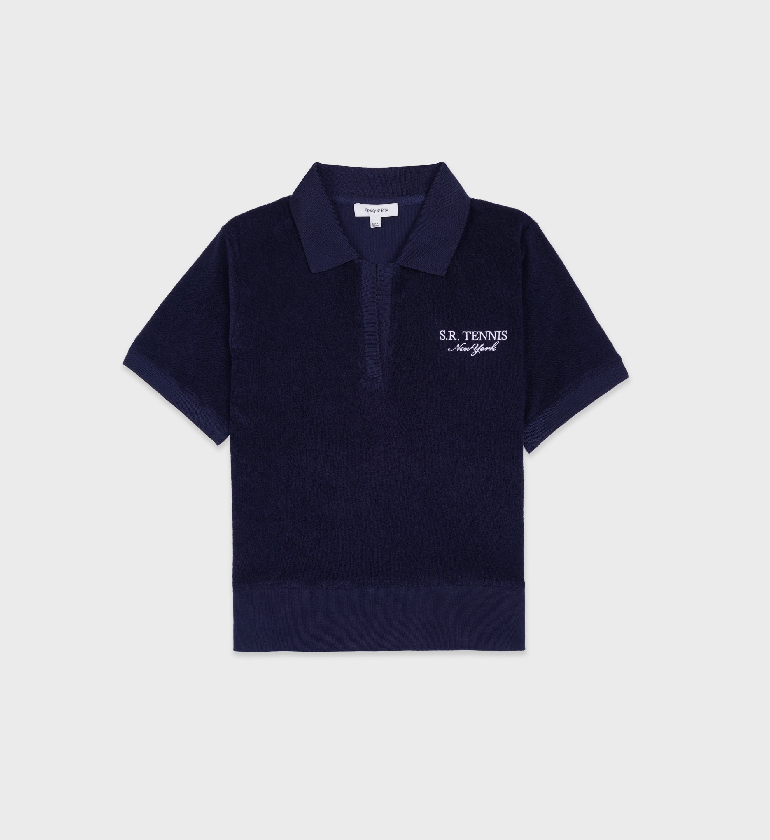 Polo Manches Courtes Sr Tennis Terry - Navy/White - Femme
