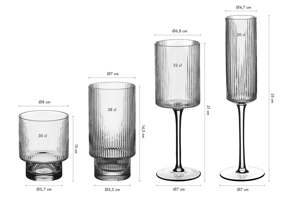 Nude - Set De 24 Verres - Linje