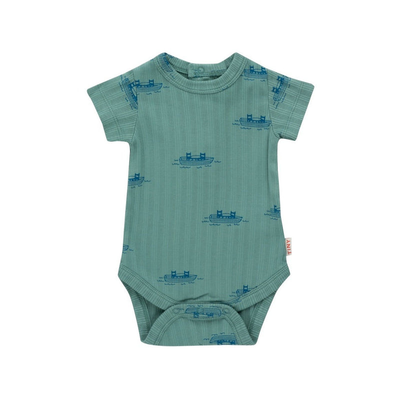 Body 'Sea table' verde azulado claro - Selección Tinycottons disponible en amaetc.com, concept store ecológico para niños