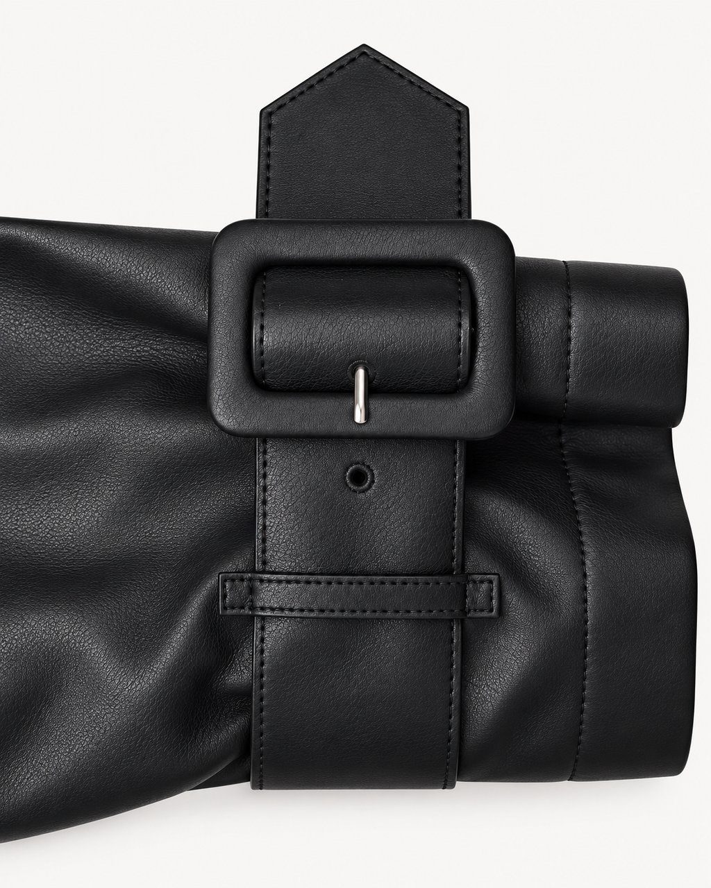 Trench En Matière Effet Cuir - Noir