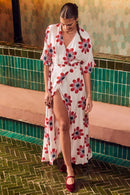 Blanc Vestido Kimono Sicuani - Y Rojo