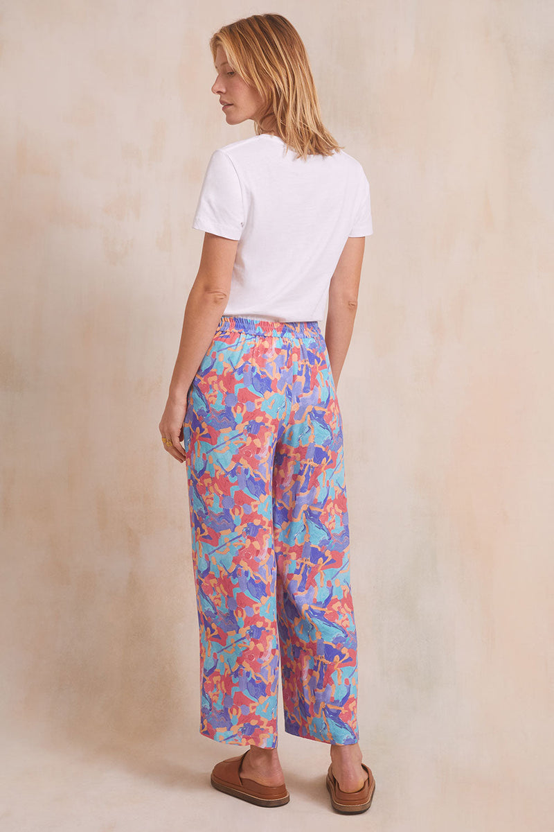 Pantalon Fluide Victoire - Bleu Et Orange