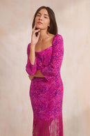 Vestido Polpo Serenade Seda - Rosa Y Morado