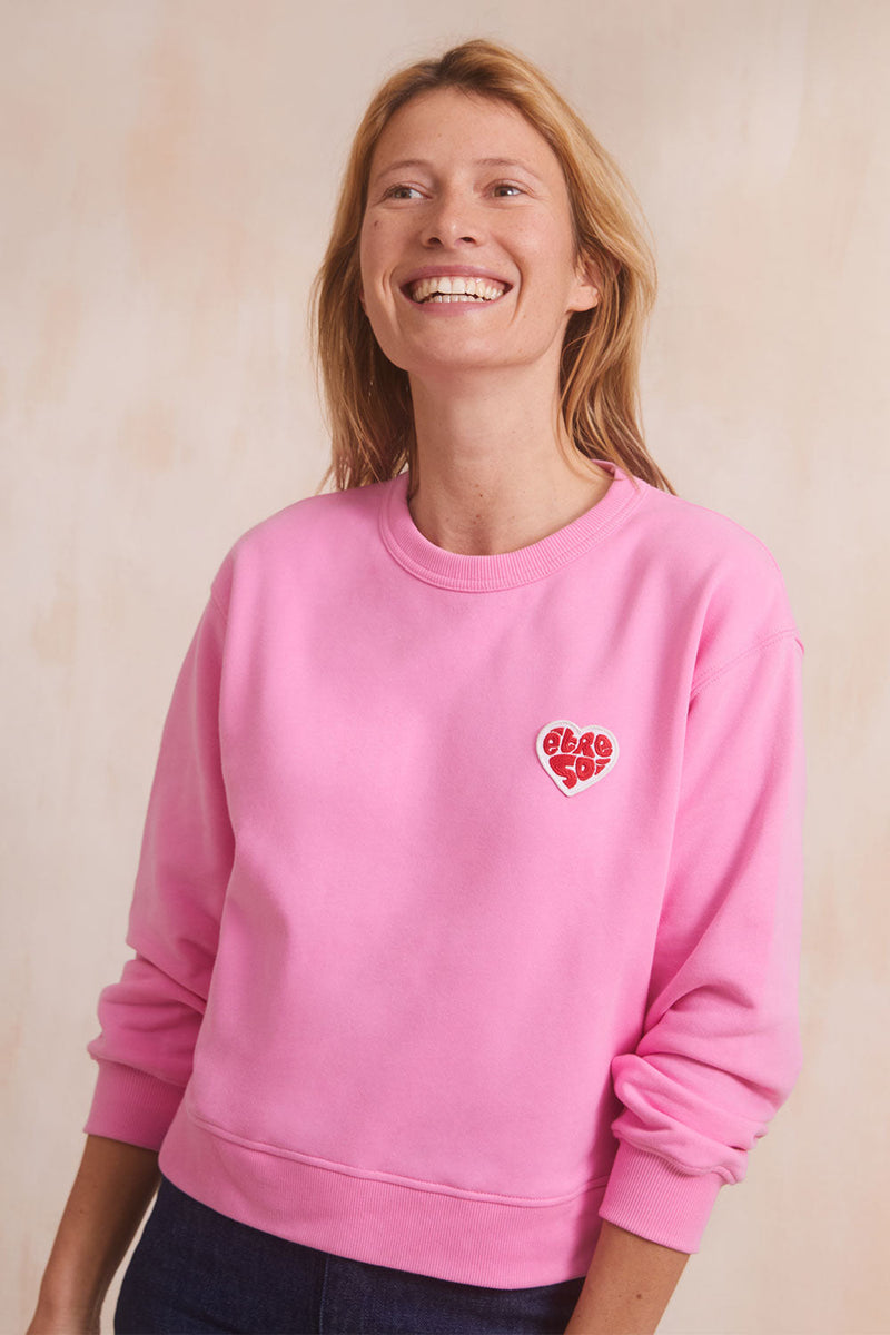 Sweat En Coton Être Soi Rose Blush - Rose