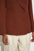 Double-breasted jacket with zoom patch pockets - Brown