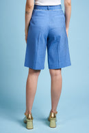 Pantalones cortos de cintura alta con trenza bordada