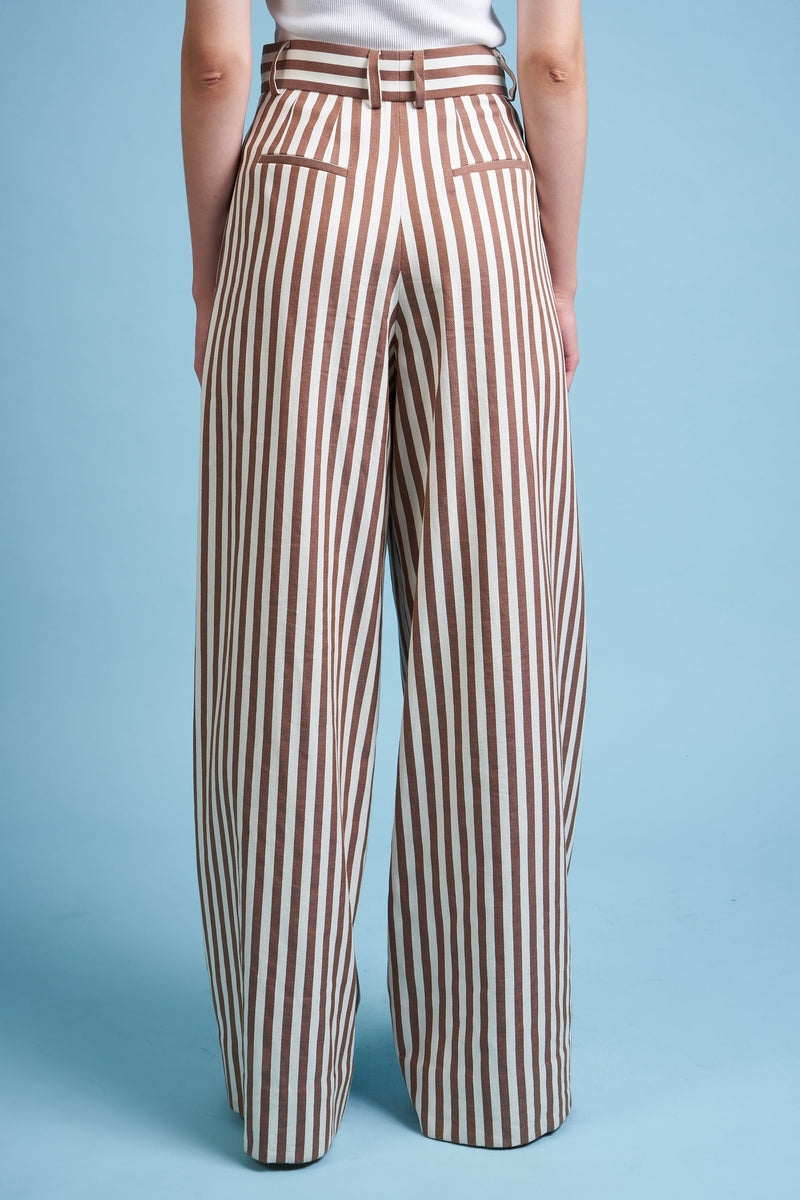 High Waisted Pants With Striped Pattern