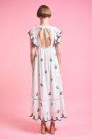 Embroidered Cotton Chiffon Dress