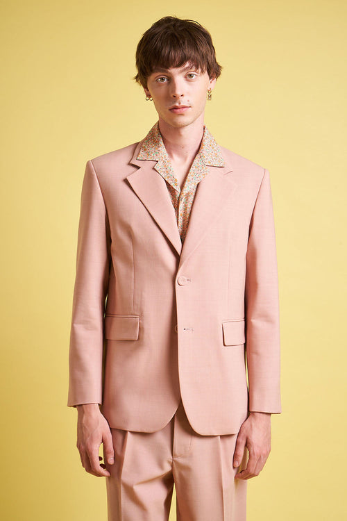 Single-breasted boxy jacket - Pink