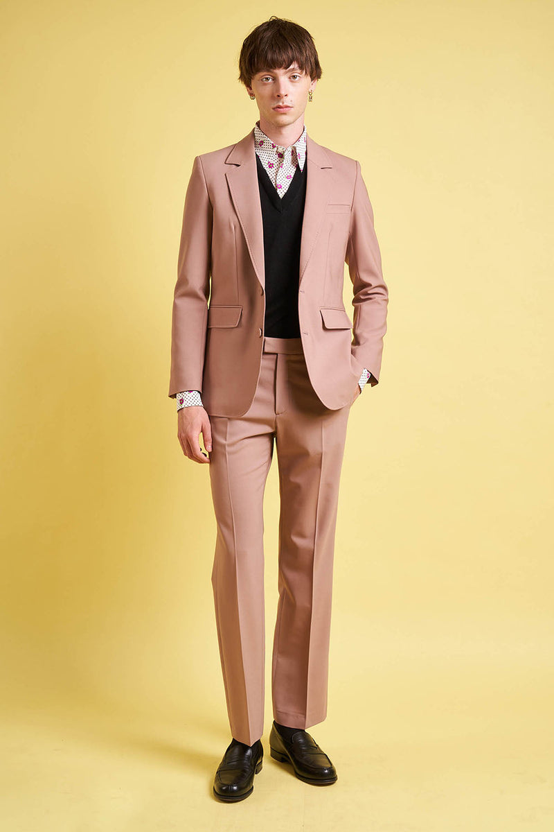 Straight-cut single-breasted suit jacket - Pink
