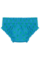 Bloomer BETTY couche culotte élastique pour bébé mixte unisexe en coton 100% bio certifié GOTS style vintage couleur bleu motif cœurs verts