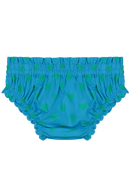 Bloomer BETTY couche culotte élastique pour bébé mixte unisexe en coton 100% bio certifié GOTS style vintage couleur bleu motif cœurs verts