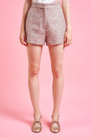 Embroidered Tweed High Waisted Short