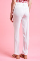 Ankle-length slim-fit pants - back. Blanc