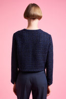 Tweed Lurex Straight Cut Short Jacket