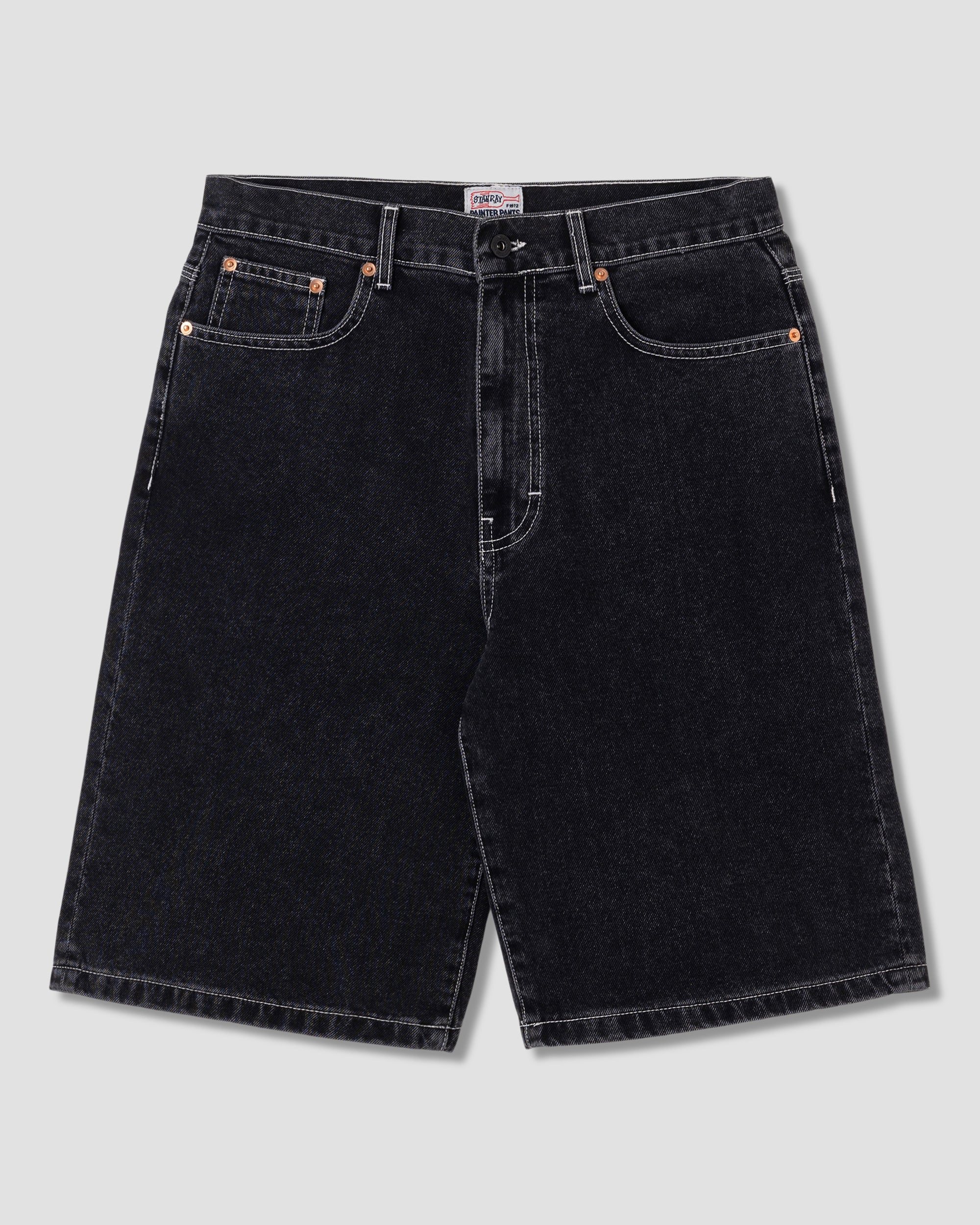 Wide 5 Short - Washed Black Denim