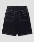 Wide 5 Short - Washed Black Denim