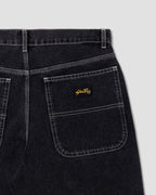Wide 5 Short - Washed Black Denim