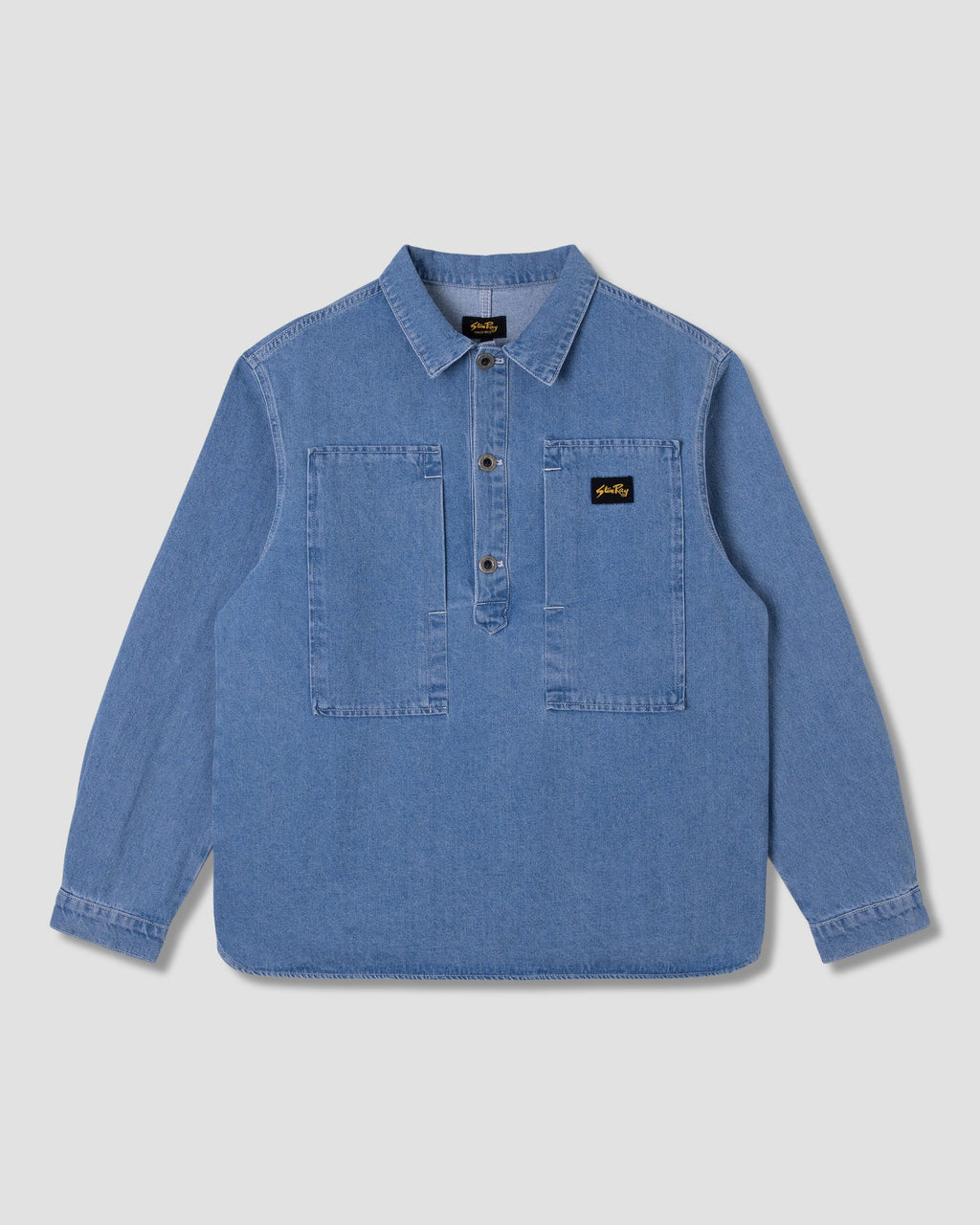 Painters Pop Over Shirt - Mid Stone Denim
