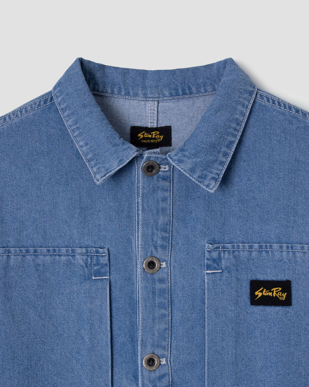 Painters Pop Over Shirt - Mid Stone Denim