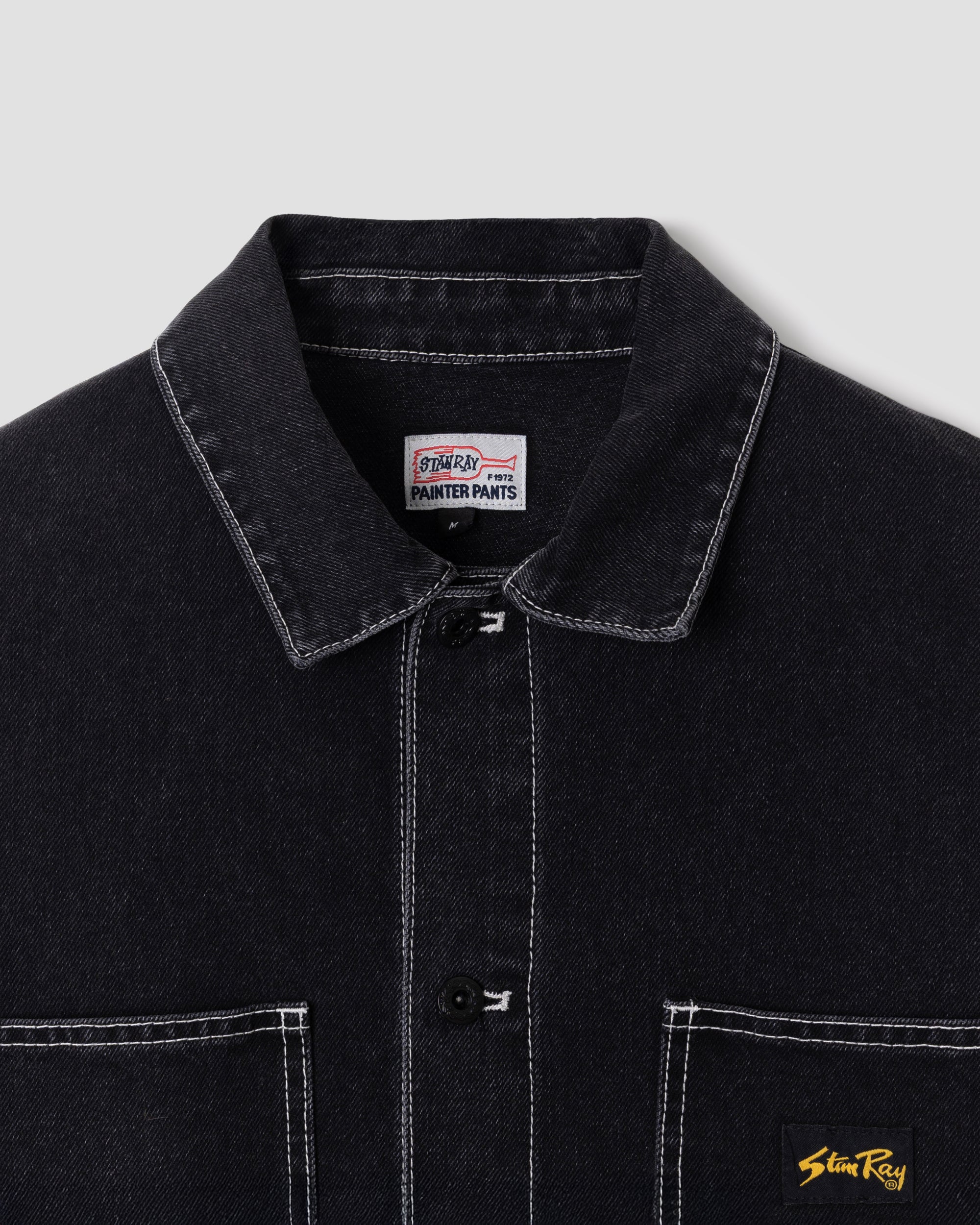 Coverall Jacket - Washed Black Denim