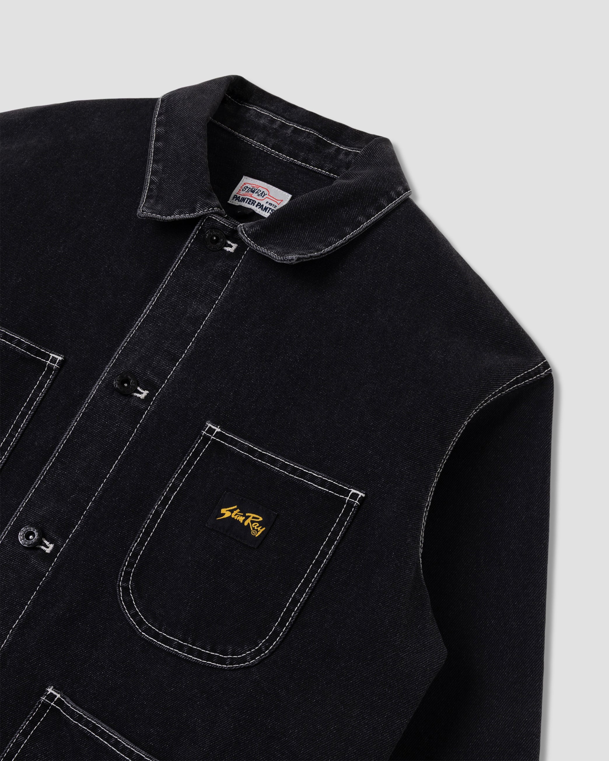Coverall Jacket - Washed Black Denim
