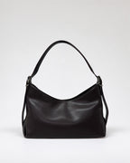 Bolso Hobo De Piel Con Hebilla Y Bandolera Ajustable - Marrón Oscuro