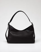 Bolso Hobo De Piel Con Hebilla Y Bandolera Ajustable - Marrón Oscuro