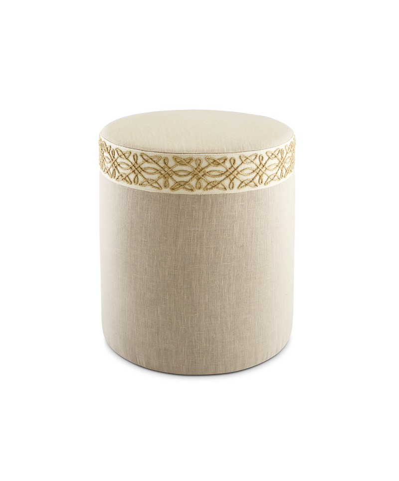 Star Seat Stool - Beige Linen - Sand Glow