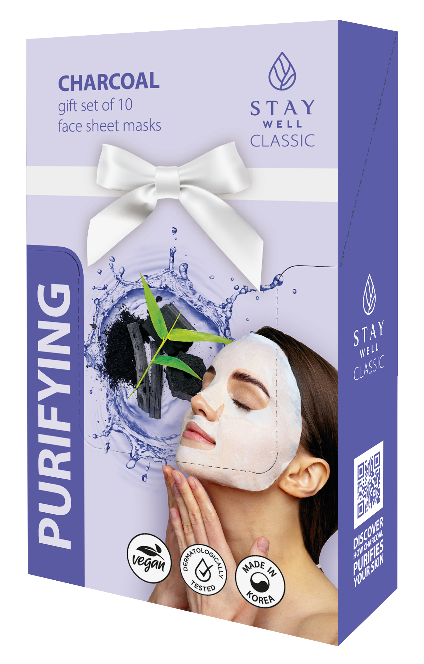 STAY WELL - Classic Sheet Mask - Charcoal Purifying - Set Of 10
