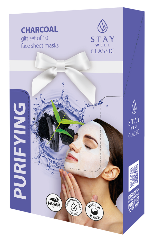 STAY WELL - Classic Sheet Mask - Charcoal Purifying - Set Of 10