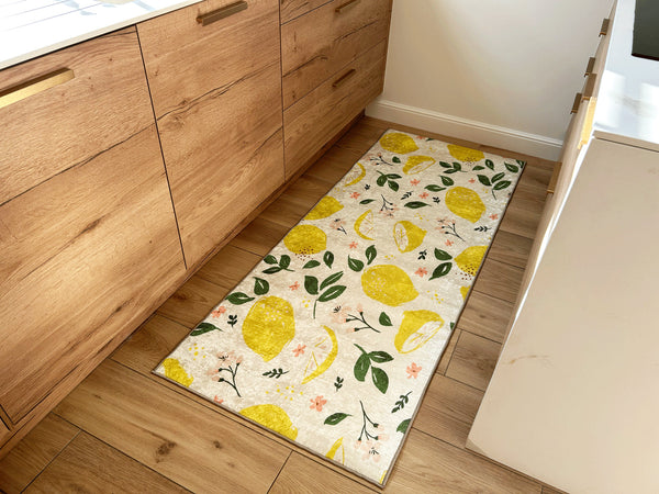 Stampa - Alfombra de Cocina Interior - Poliéster Estampado - Amarillo