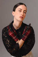 Gants Stanislava Cuir Doublés Soie - Noir Tactile/Noir Cardinal Moutarde - Femme