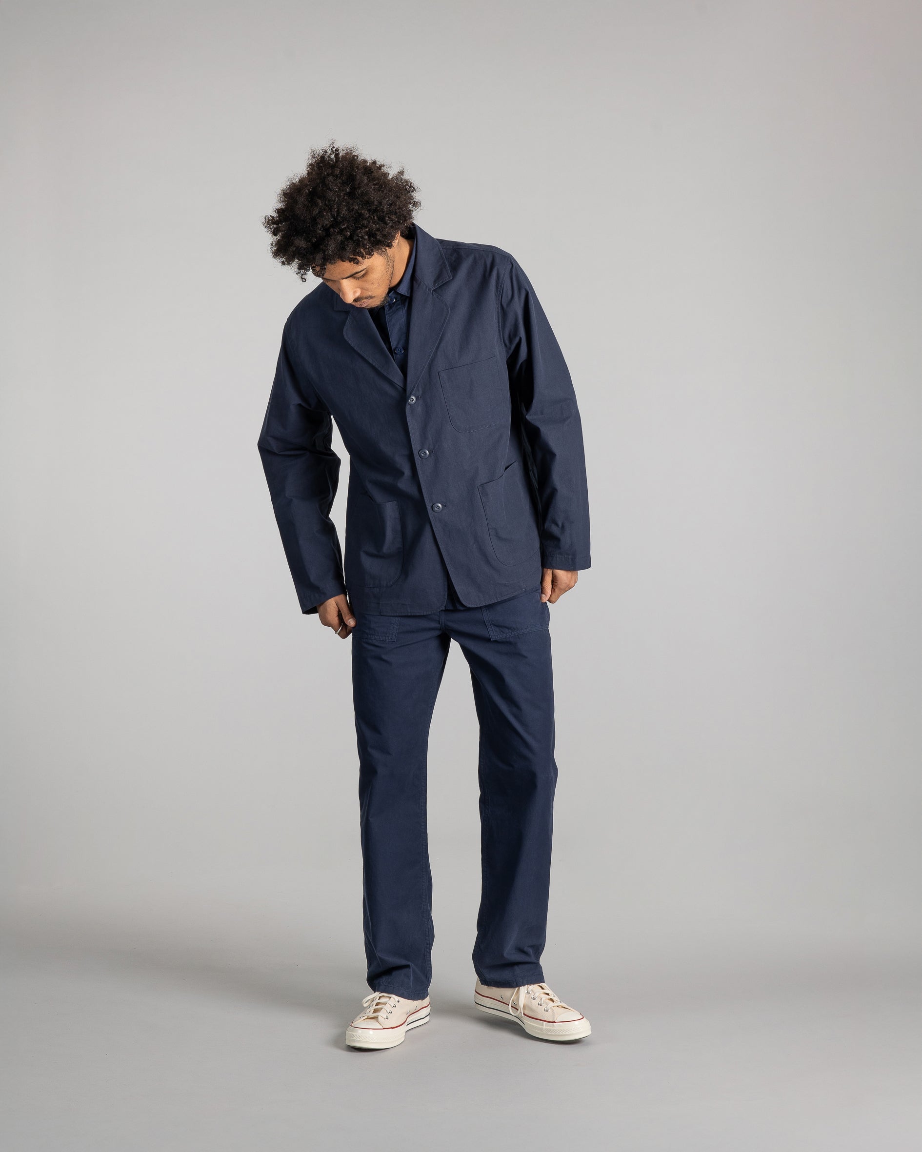 Coverall Jacket - Navy Poplin