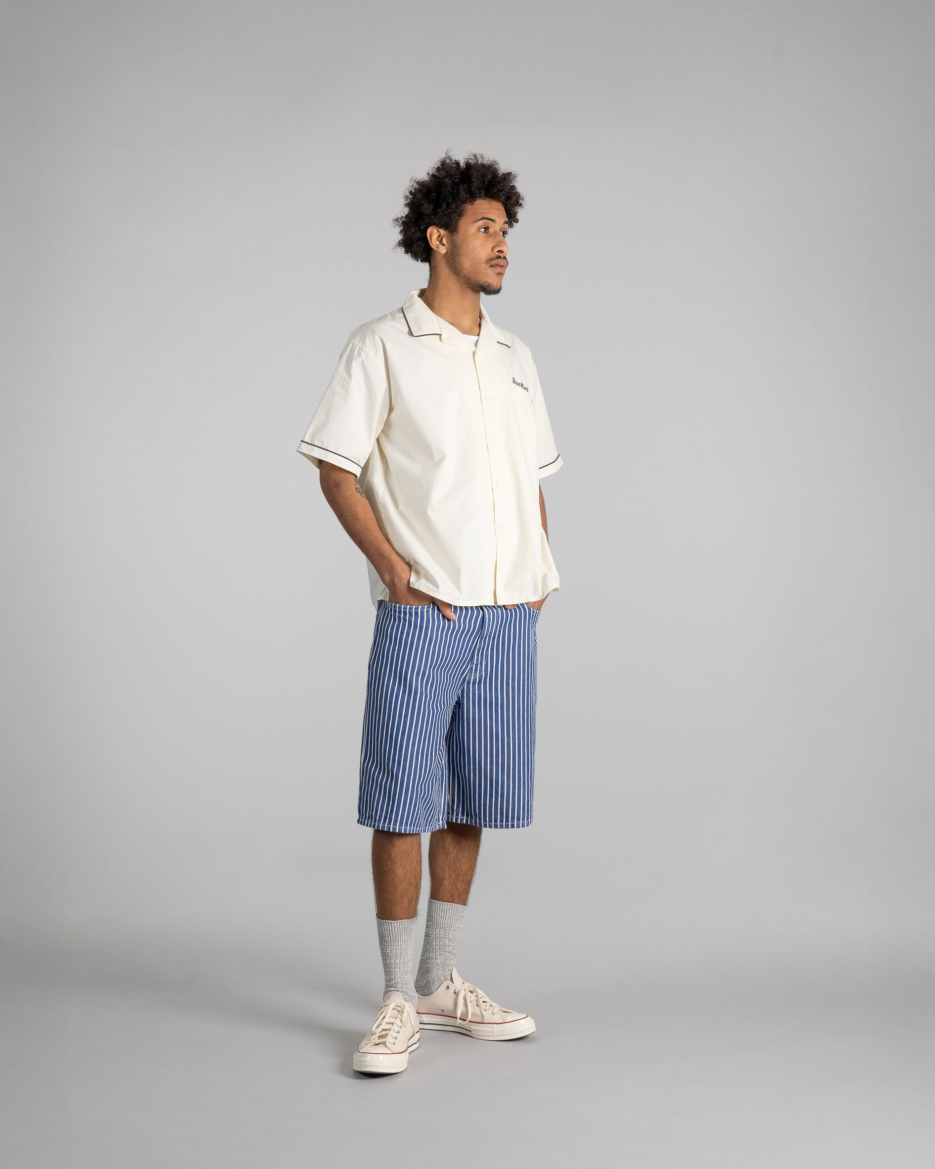 Bowling Shirt - Natural / Matt Black