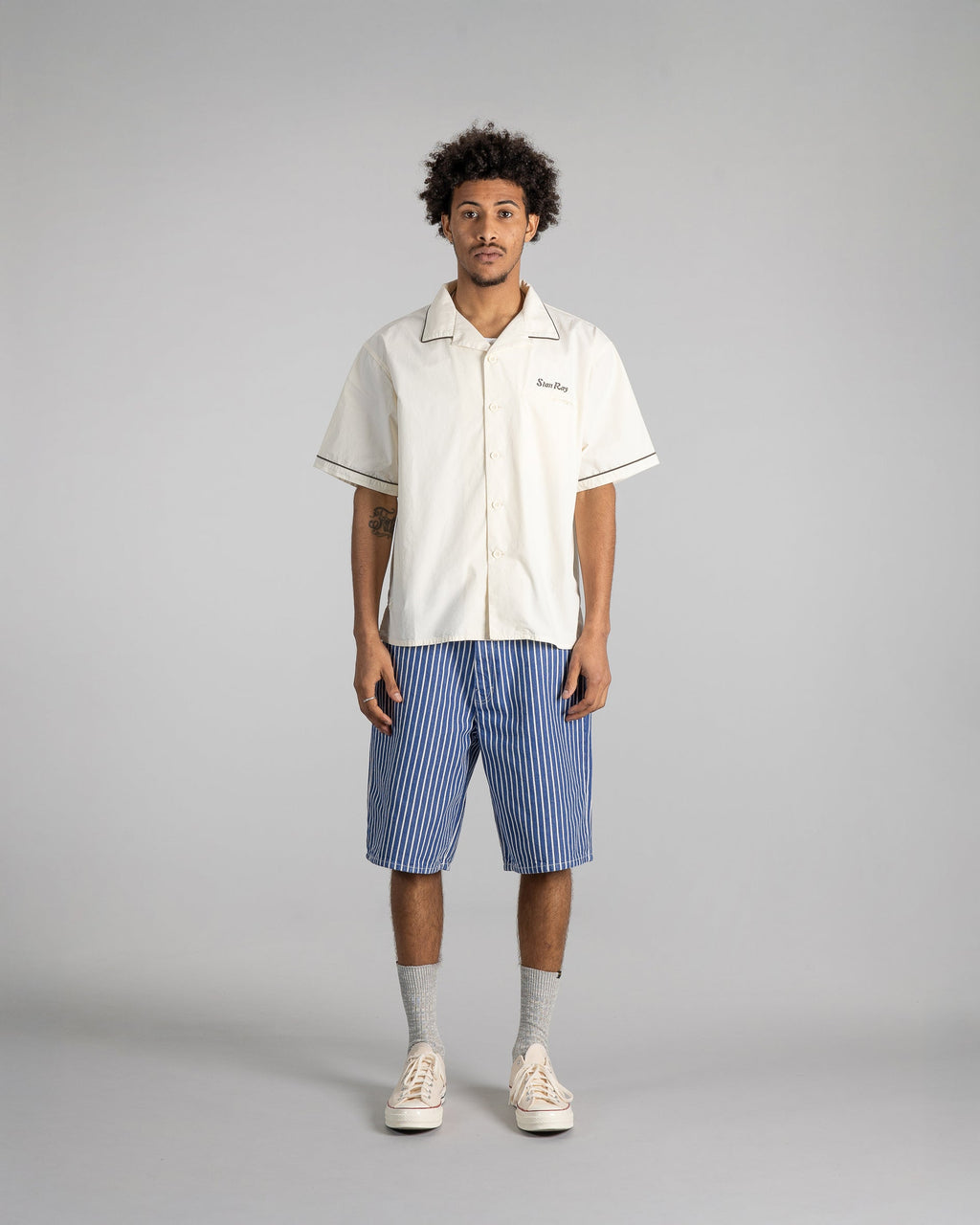 Bowling Shirt - Natural / Matt Black