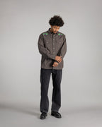 Western Shirt - Washed Black Poplin