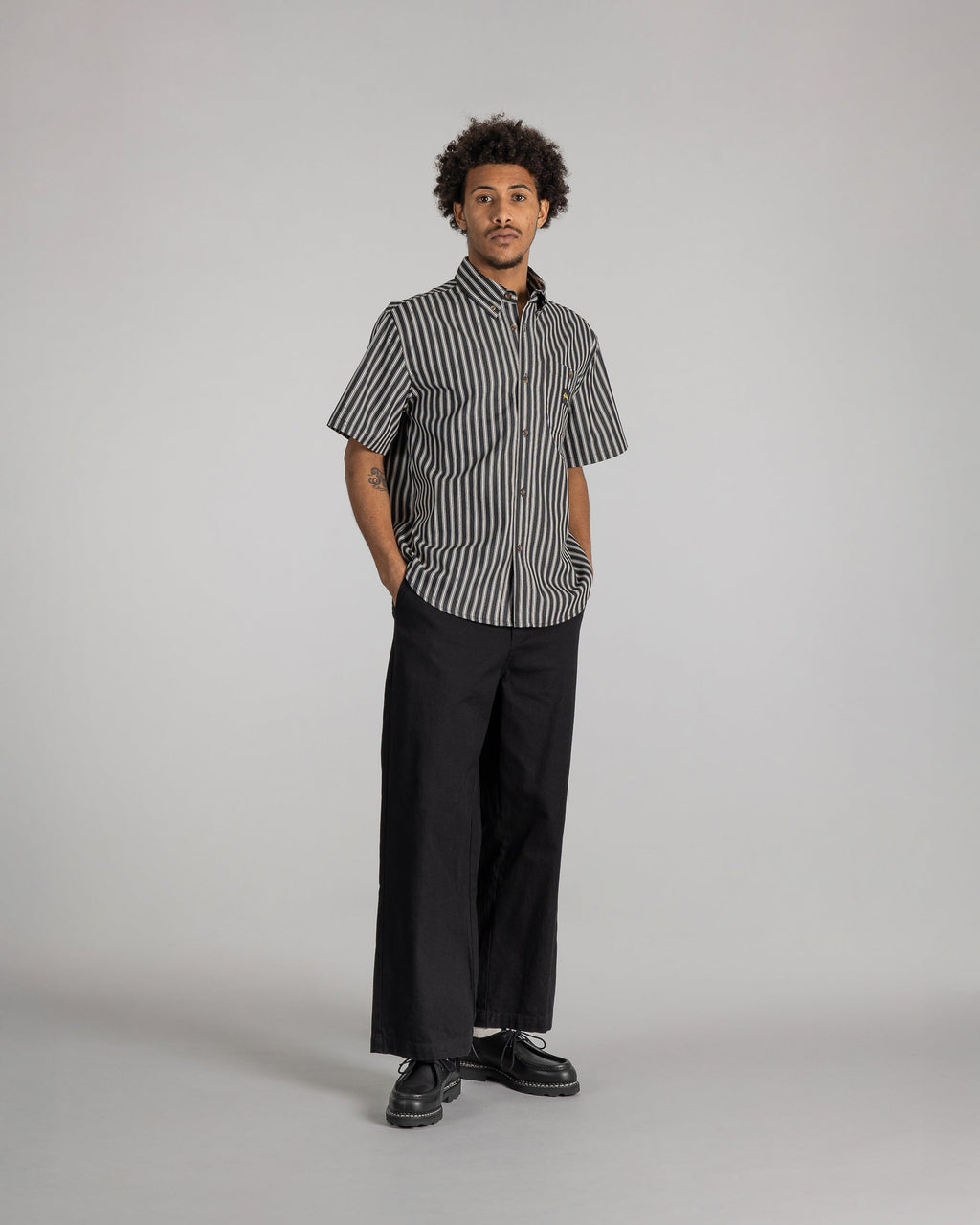 Flannel Shirt - Charcoal Stripe
