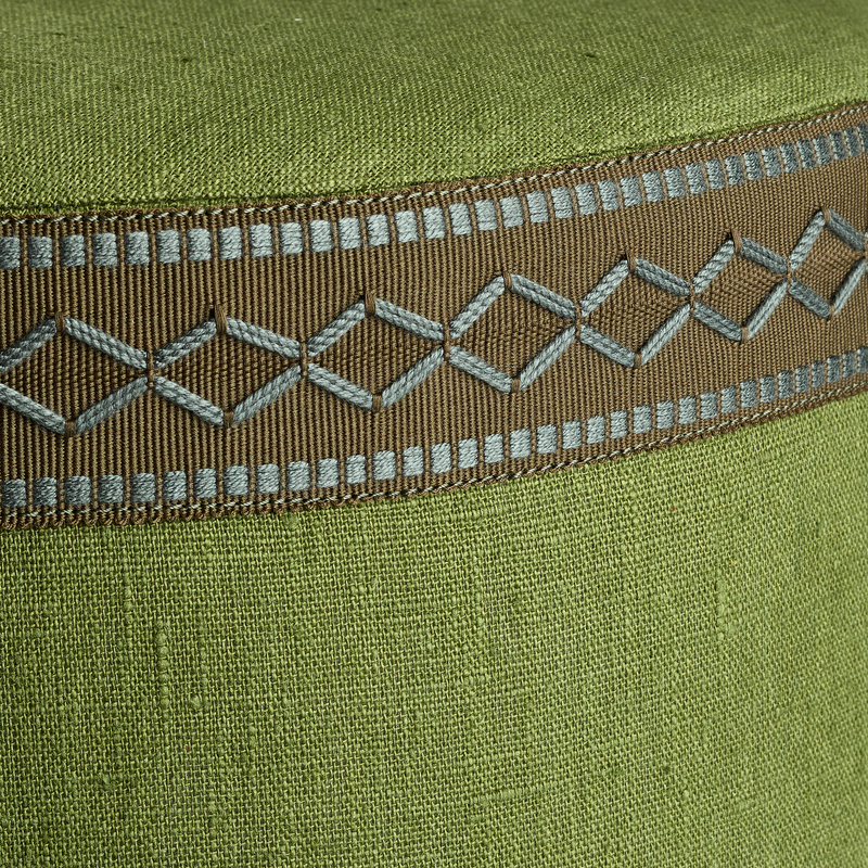 Star Seat Stool - Khaki Linen - Mayfair Piping