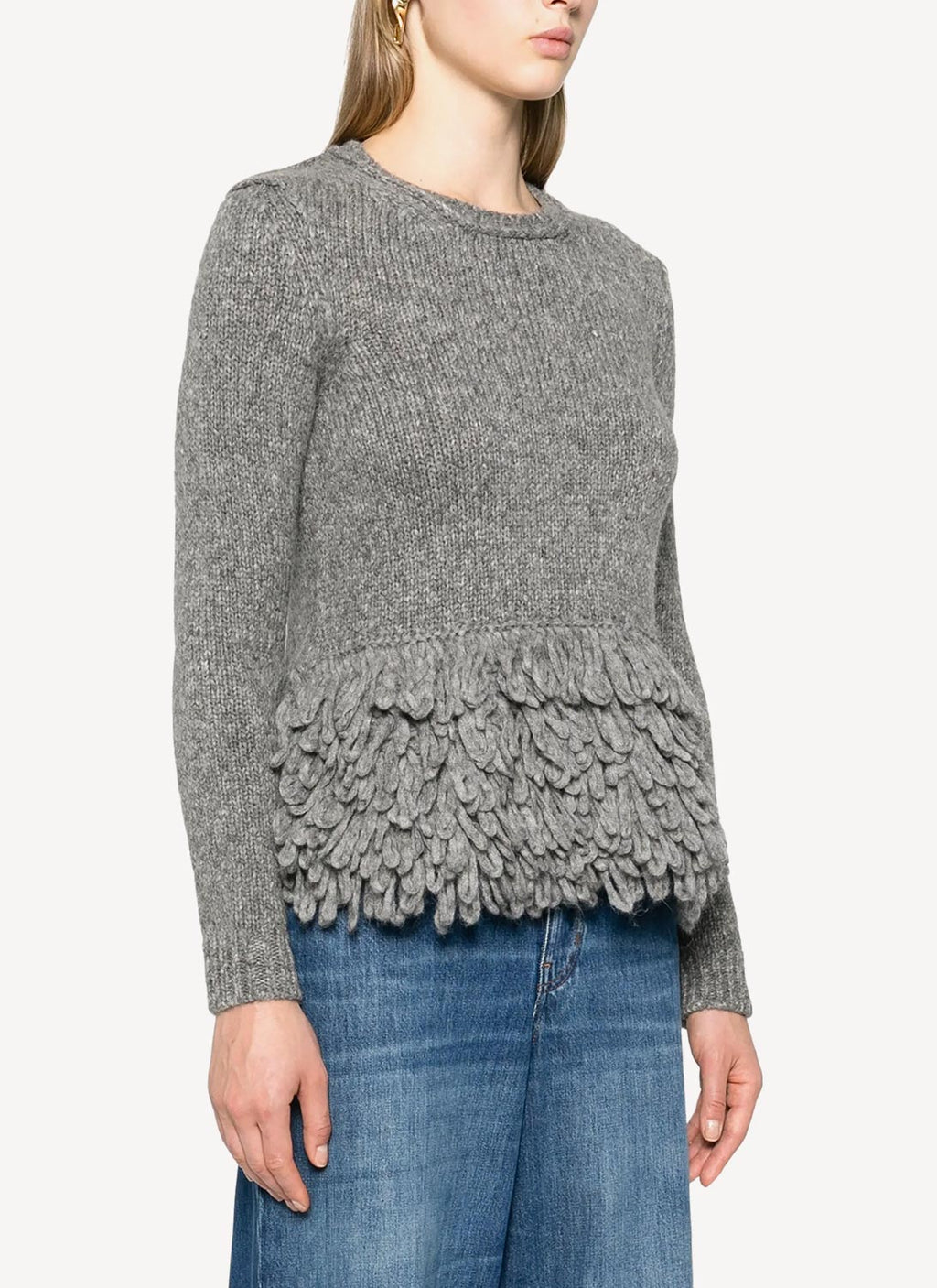 Crew Neck Jumper - Grey - Mujer