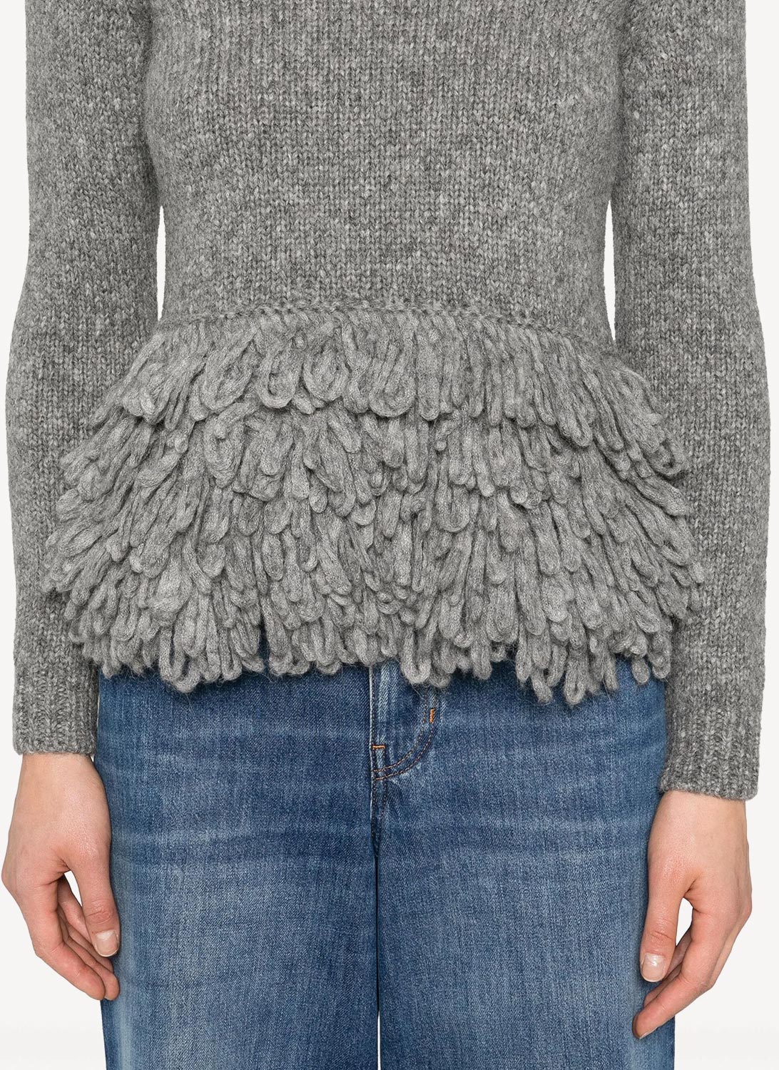 Crew Neck Jumper - Grey - Mujer