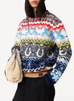 Jersey de Cuello Redondo - Multicolor - Mujer
