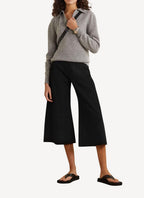 Embroidered Compact Knit Trousers - Ink - Femme