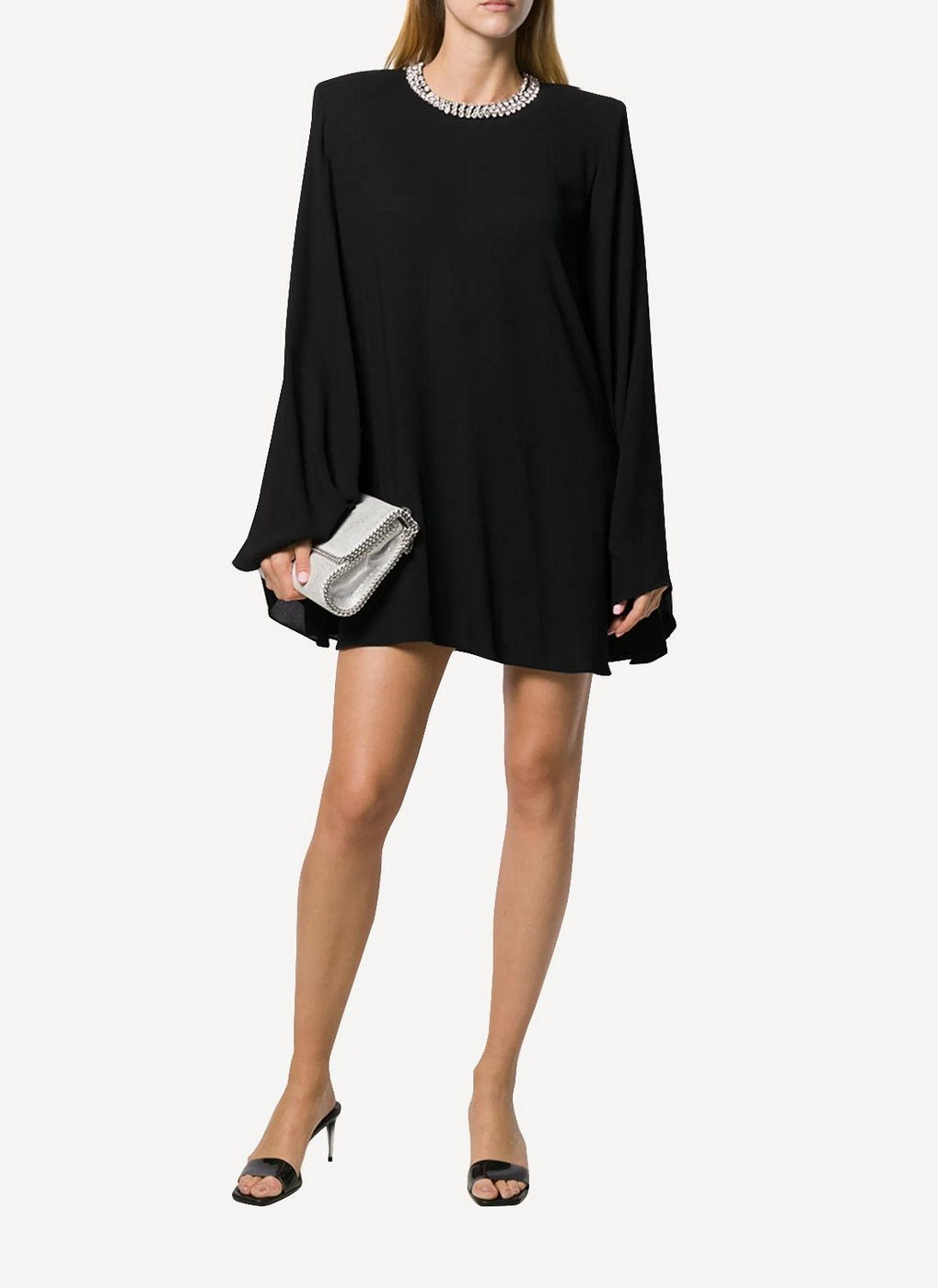 Shaniya Dress With Diamond Necklace Embroidery - Black - Women
