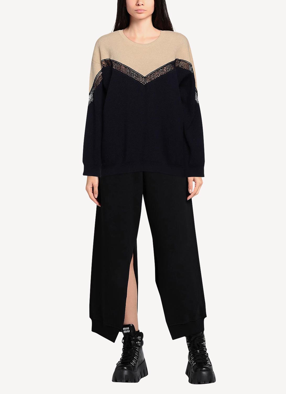 Incrusted Lace Jumper - Multicolour - Women