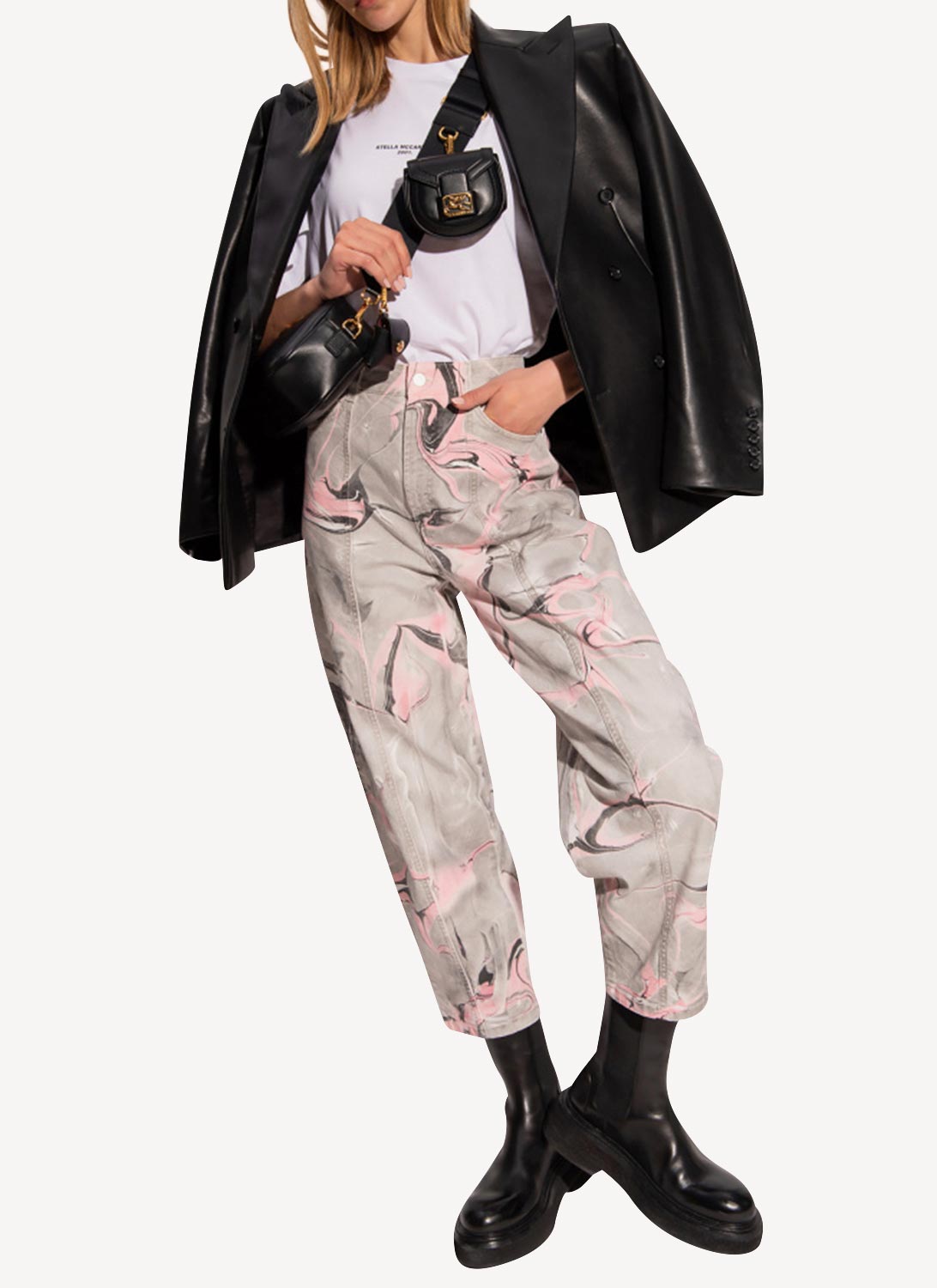 Ash Grey Marble Wash Trousers - Ash Grey Denim - Mujer