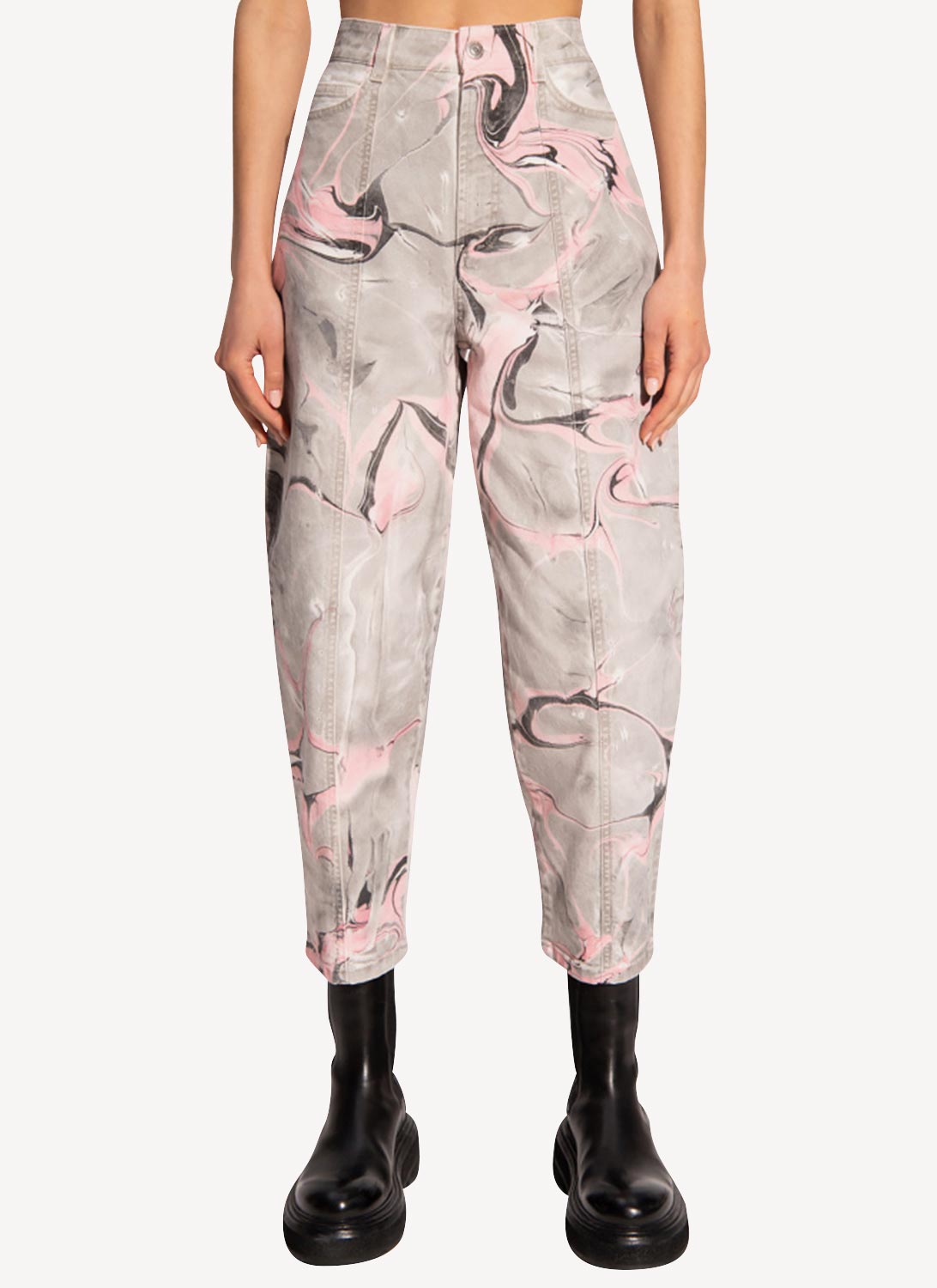 Ash Grey Marble Wash Trousers - Ash Grey Denim - Mujer