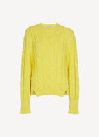 Sweat Aran Stitch Cropped - Lemon - Femme