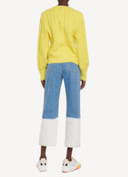 Sweat Aran Stitch Cropped - Lemon - Femme