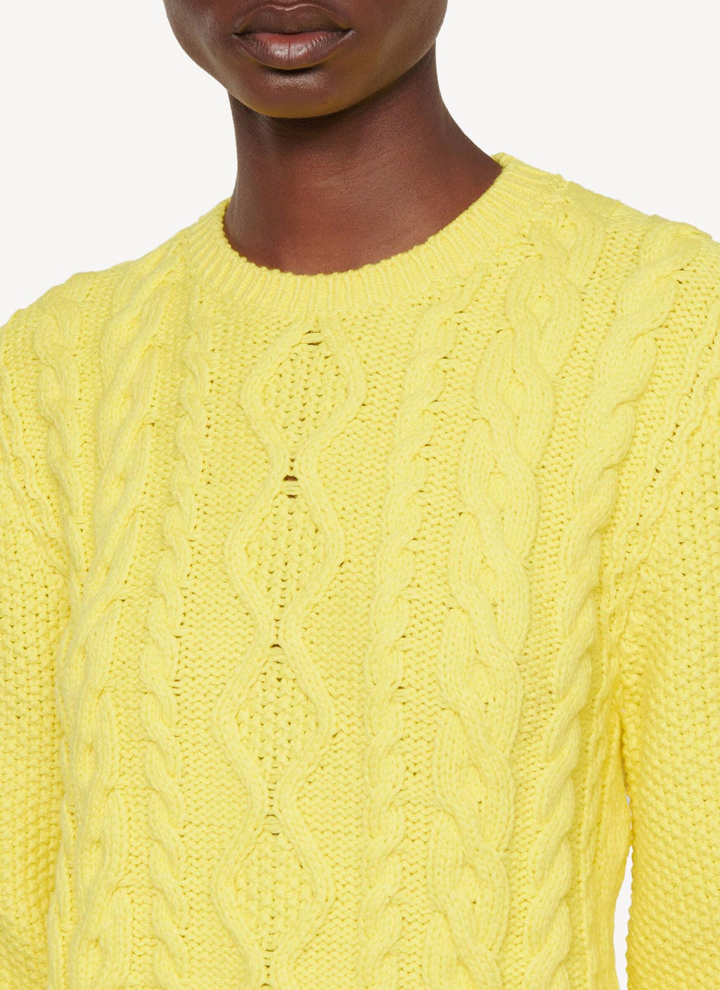 Sweat Aran Stitch Cropped - Lemon - Femme